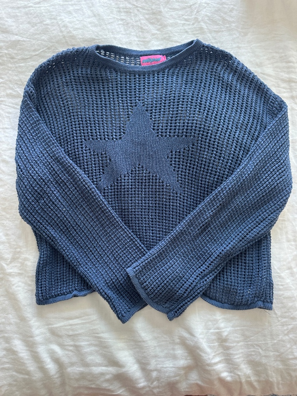 Edited Blue Star Knitted Sweater Size M